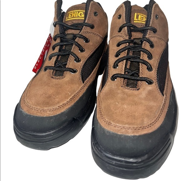 NEW Lehigh Brown Leather safety EH oil resistant work boots women 12.5 men 10.5 - Picture 7 of 12